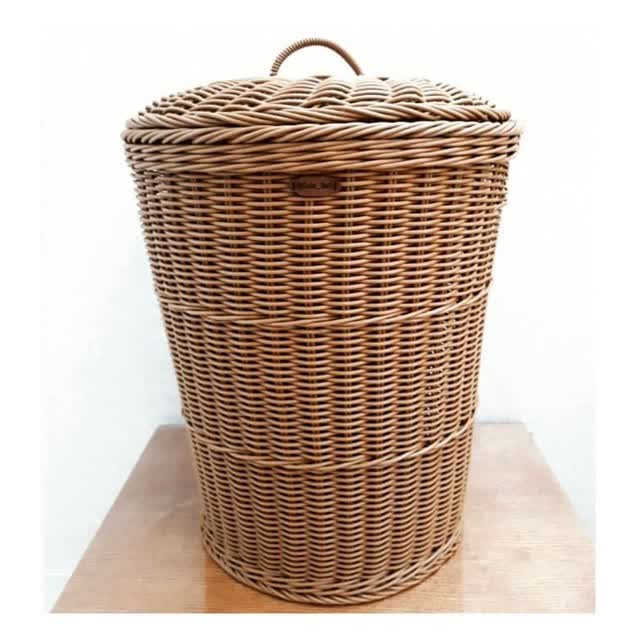 سبد رخت درب دار بافت مفتول پلاستیکی طرح شمشاد