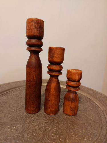 جاشمعی های چوبی،خراطی شده کار دست