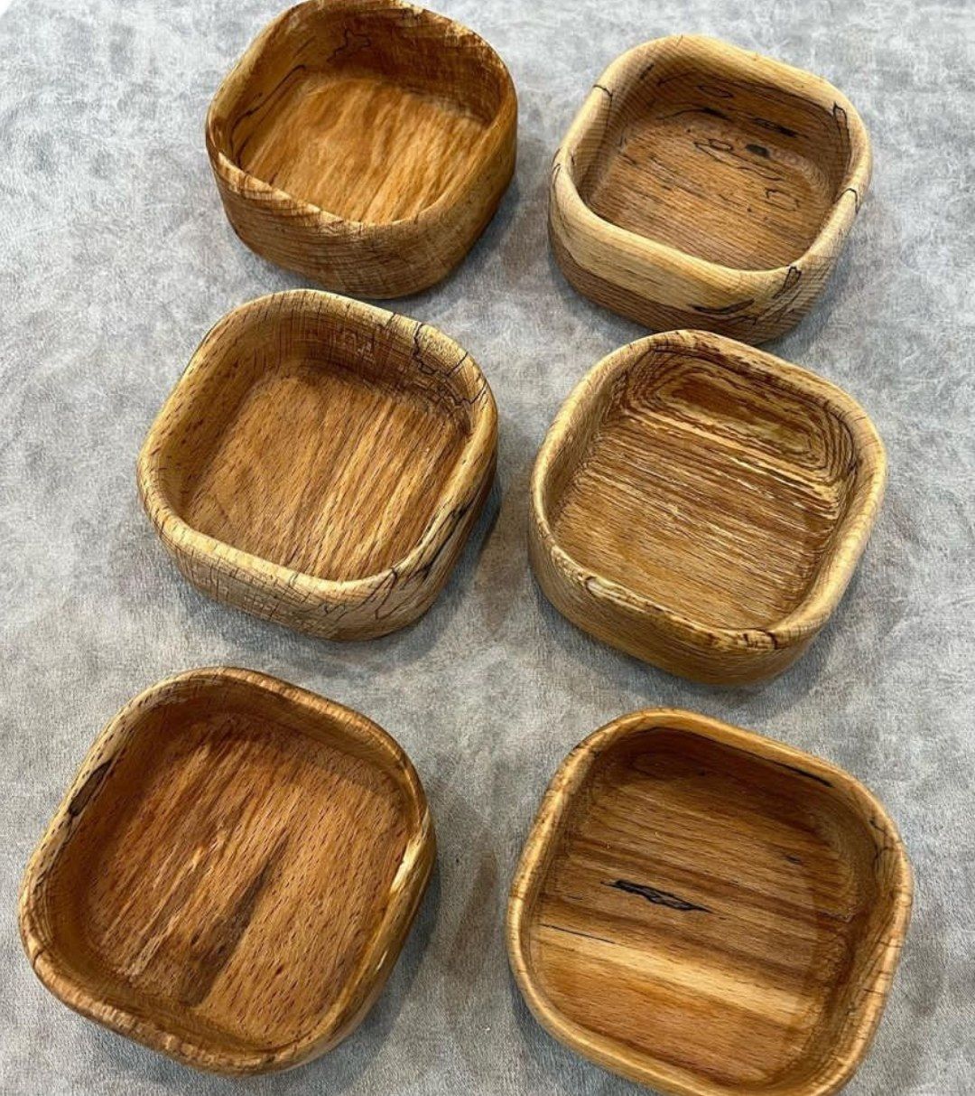 کاسه های چوبی، مربع شکل،خراطی شده