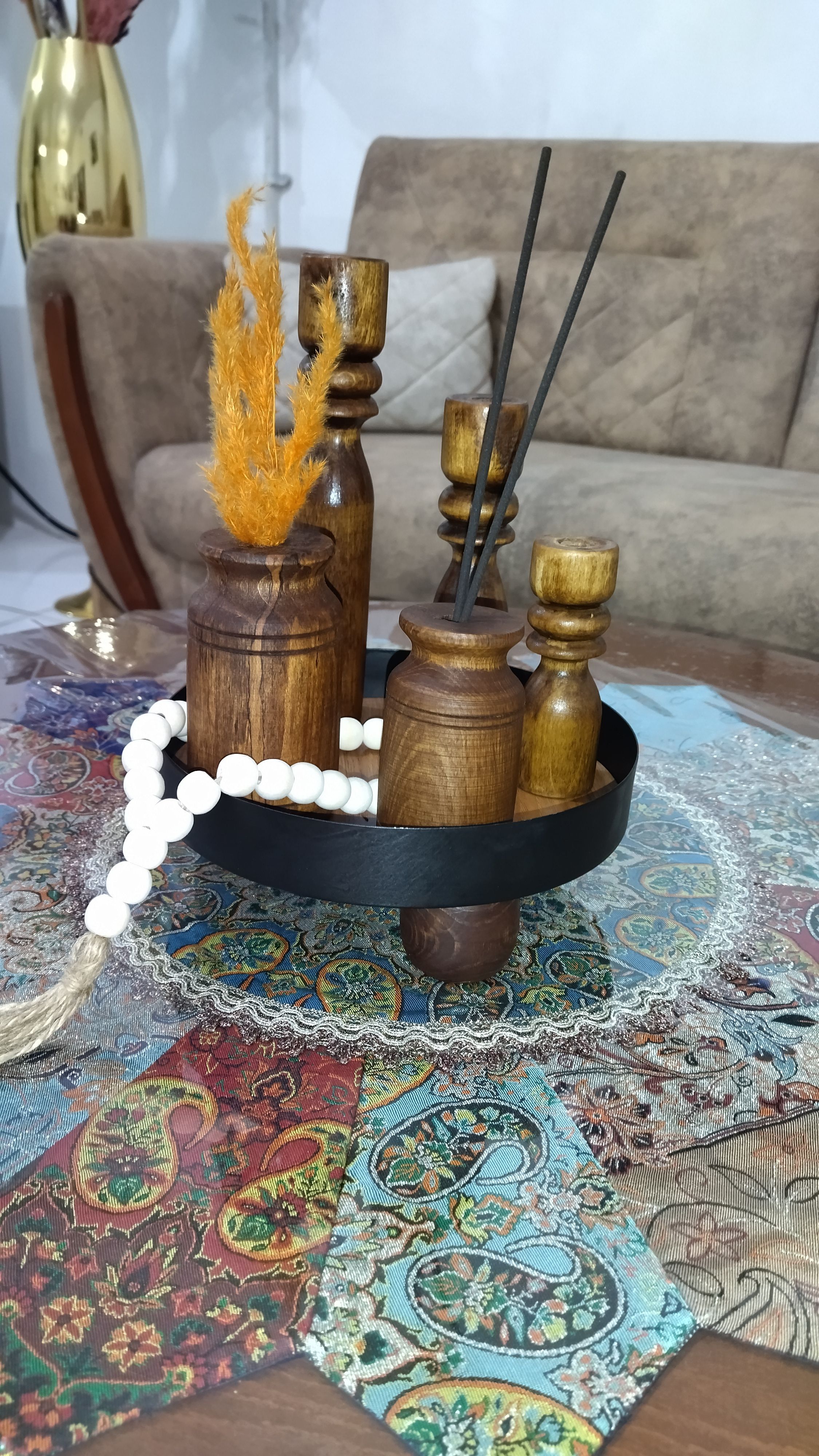 جاشمعی های چوبی،خراطی شده کار دست