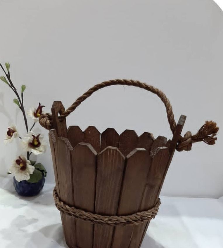 سطل چوبی دالبری،چوب روسی، کاردست و اعلا