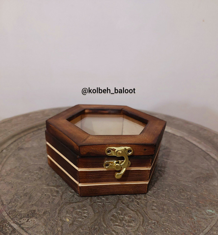 صندوقچه چوبی،شش گوش کوچک