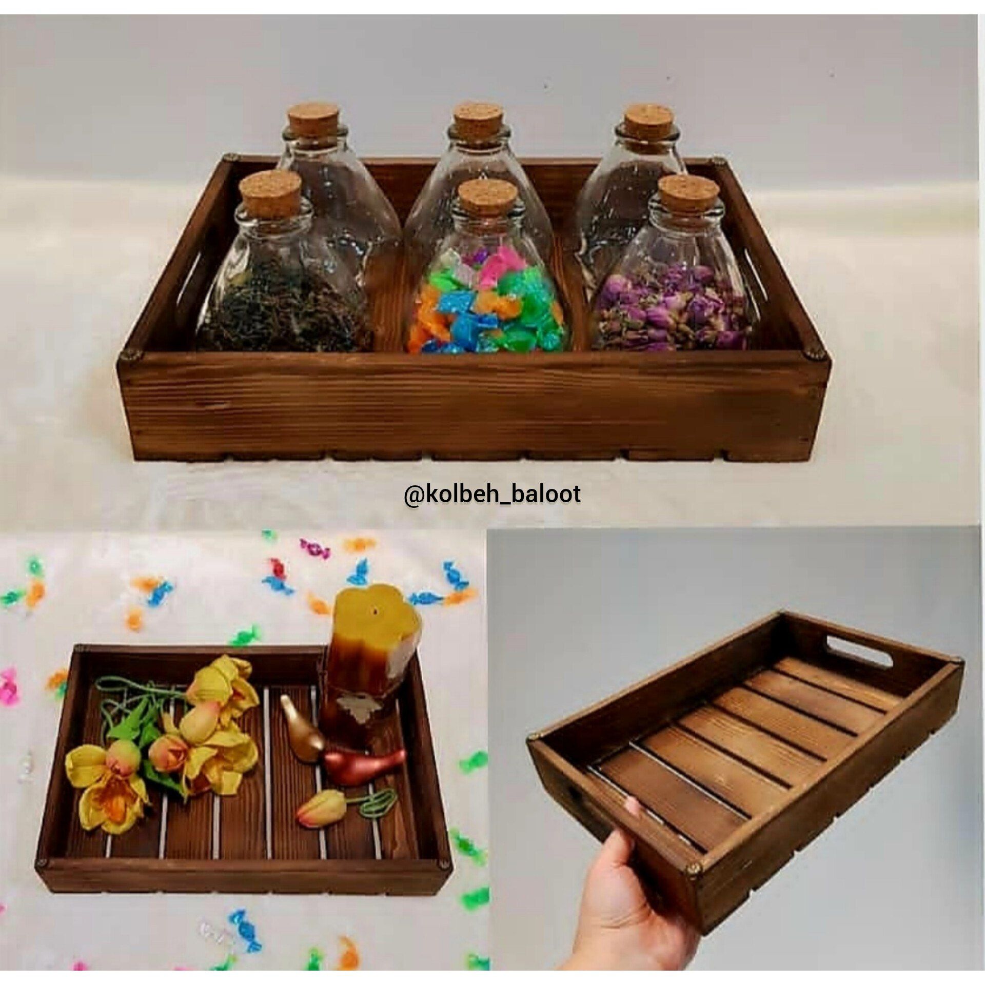 سینی های چوبی ،چوب روستیک طبیعی