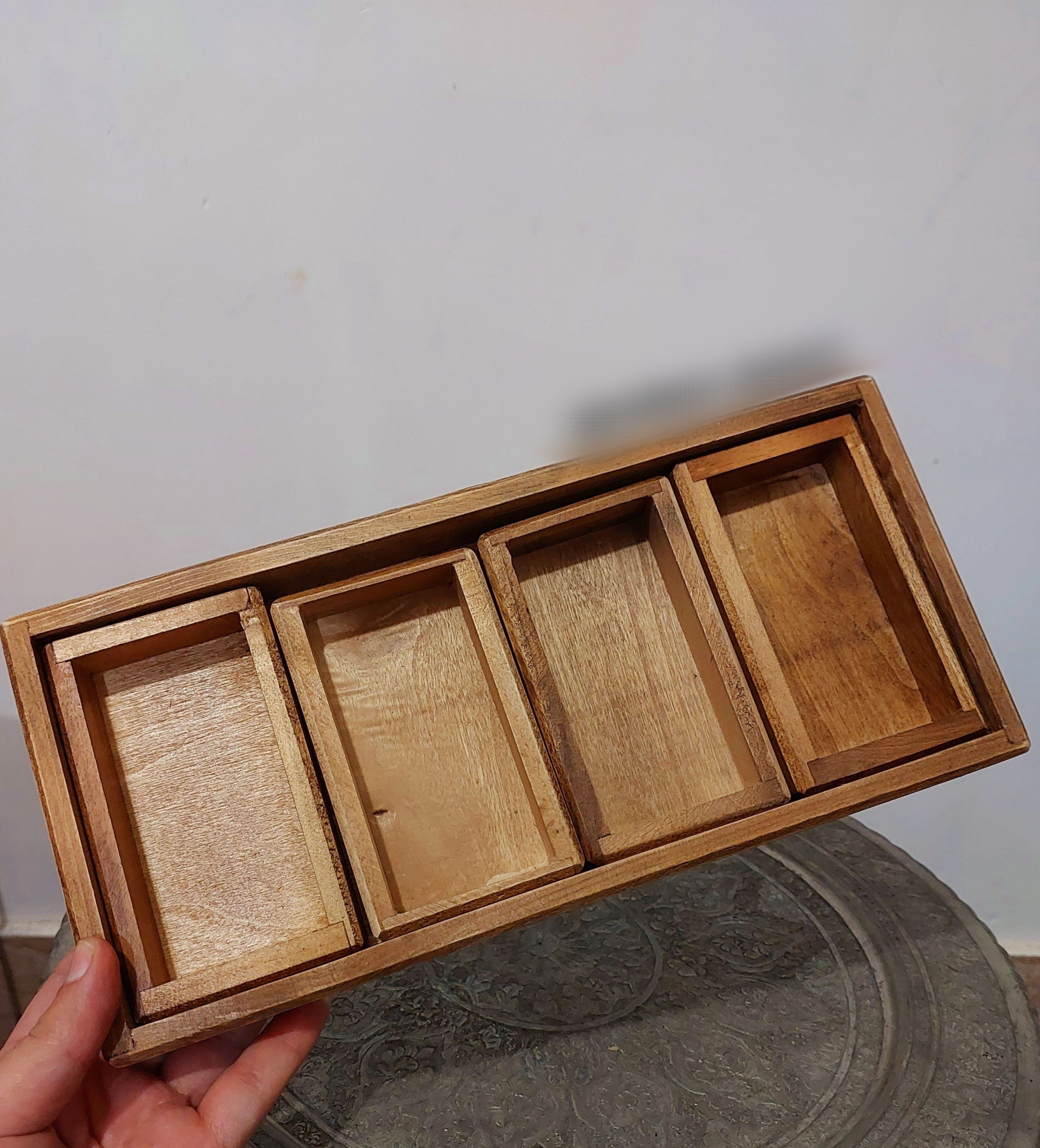 سینی اردو خوری چهار عددی،چوب طبیعی