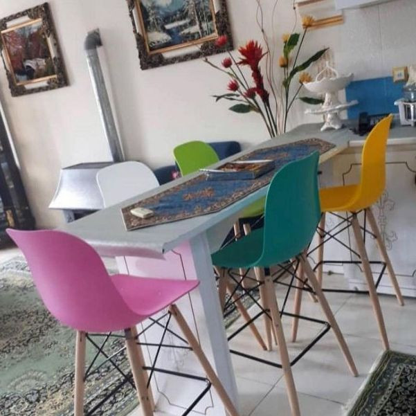 صندلی اپن یا صندلی کانتر فایبر گلاس پایه ایفلی