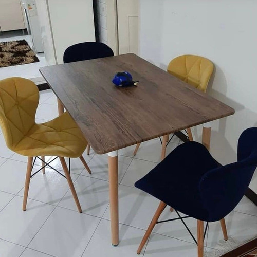 میز ناهارخوری مستطیل پایه چوبی۶ نفره