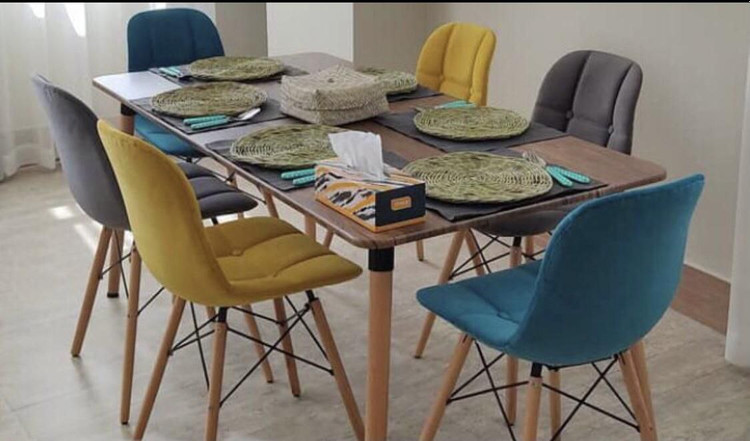 میز ناهارخوری مستطیل پایه چوبی۶ نفره
