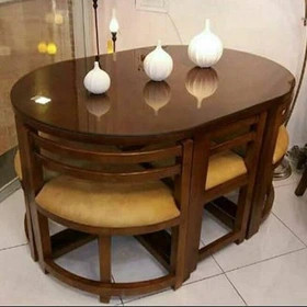 میز و صندلی ناهارخوری کم جا ۶نفره و ۸ نفره مدل بیضی