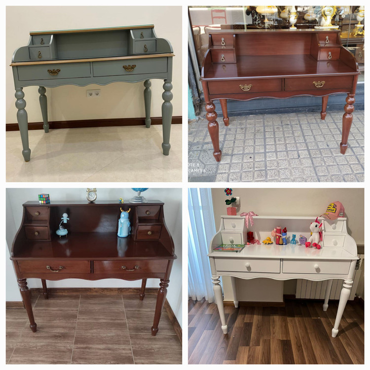 میز تحریر انگلیسی پایه خراطی چوب گردو