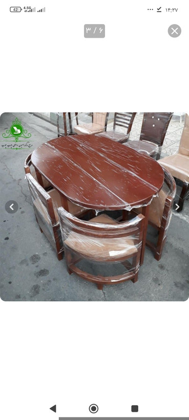 میز و صندلی ناهارخوری کم جا 6 نفره مدل بیضی و مستطیل