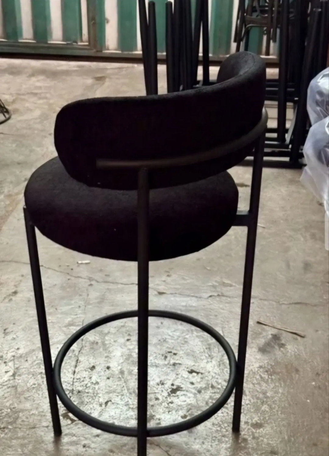 صندلی اپن تدی رنگ مشکی صندلی کانتر مینیمال تدی فلزی